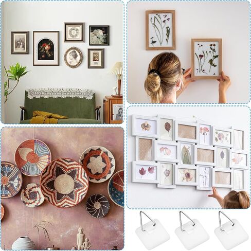 Grevosea 15 Pcs Wall Plate Hangers, Adhesive Picture Hangers Frame Hangers Without Nails Picture Hanging Hooks Plate Holders for Displaying Decorative Plates and Wall Art in Saudi Arabia