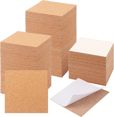 300 PCS 4 x 4 Inch Self Adhesive Cork Squares, Squares Backing Cork Tiles Sheets for Coasters, Perfect for DIY & Craft Projects in Saudi Arabia