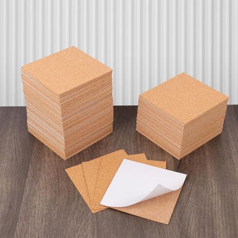 300 PCS 4 x 4 Inch Self Adhesive Cork Squares, Squares Backing Cork Tiles Sheets for Coasters, Perfect for DIY & Craft Projects in Saudi Arabia