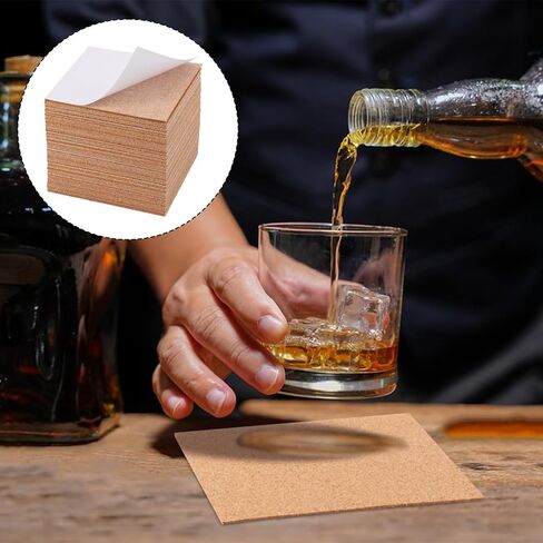300 PCS 4 x 4 Inch Self Adhesive Cork Squares, Squares Backing Cork Tiles Sheets for Coasters, Perfect for DIY & Craft Projects in Saudi Arabia
