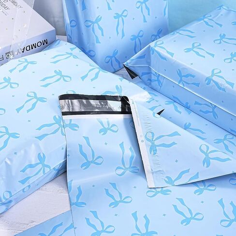 RUSPEPA 100 Pcs Black Bow Poly Mailer, Cute Bowknot Waterproof Shipping Mailers, Heavy Duty Self Adhesive Shipping Bags for Large Mailing Envelopes Bulk Tear Resistant Packaging, 6 x 9 Inches in Saudi Arabia