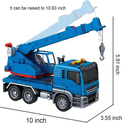 Crane Truck Toy, for 3 4 5 6 7 Years Old Boy ,Truck Vehicle Toy with acousto-optic Inertial function,Traffic Signs Roadblock Guidepost, Working Hook, Construction, Birthday Gifts for Boys & Girls in Saudi Arabia