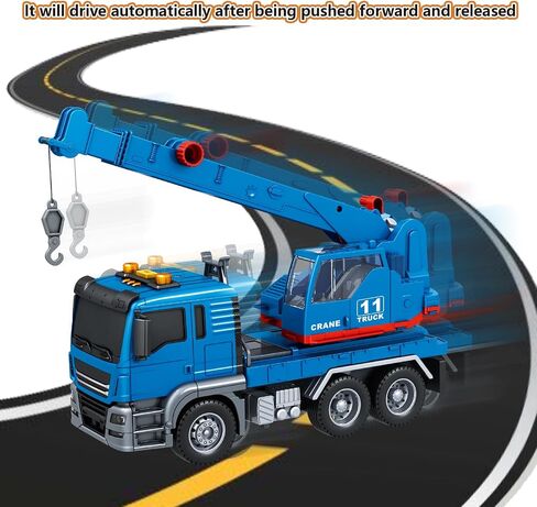 Crane Truck Toy, for 3 4 5 6 7 Years Old Boy ,Truck Vehicle Toy with acousto-optic Inertial function,Traffic Signs Roadblock Guidepost, Working Hook, Construction, Birthday Gifts for Boys & Girls in Saudi Arabia