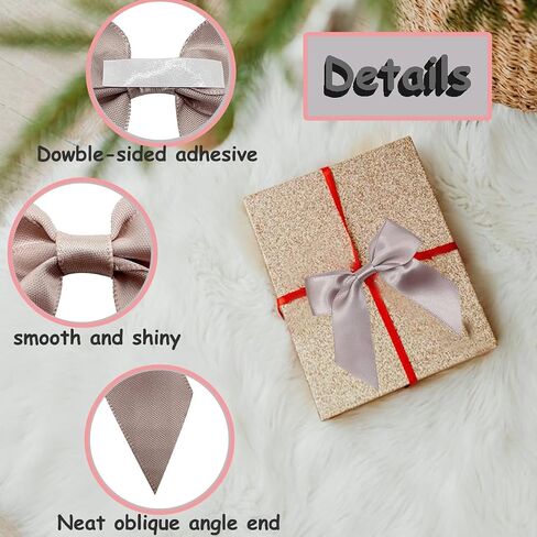 30 Pcs Pink Ribbon Bows 2" Self Adhesive Premade Satin Bows for Craft DIY Gift Wrapping Treat Bags Wedding Baby Shower Birthday Party Decorations in Saudi Arabia