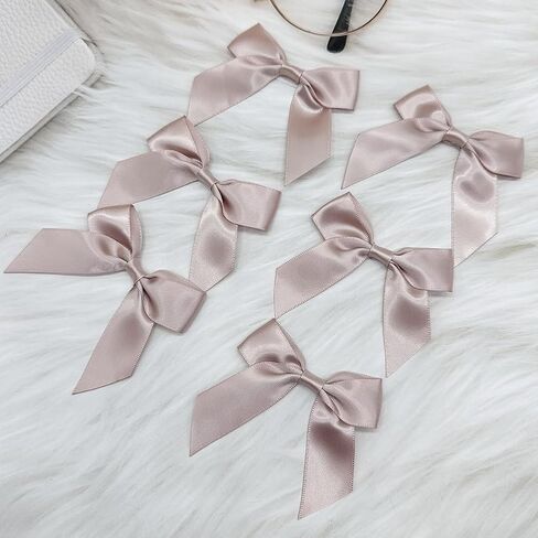 30 Pcs Pink Ribbon Bows 2" Self Adhesive Premade Satin Bows for Craft DIY Gift Wrapping Treat Bags Wedding Baby Shower Birthday Party Decorations in Saudi Arabia