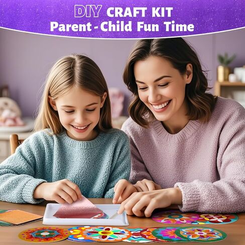 TENYEAH Foil Art for Kids, DIY Paper Craft Kit for Girls Boys Ages 8+, Fun Mandala Creative Activity Toys for Kids in Saudi Arabia