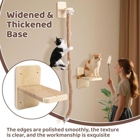 Cat Climbing Wall, Wall Mounted Cat Ladder, Cats Climbings Pole with 59in Climbing Rope, Larger and Wider Base Cats Ladder for Walls with Scratching Post (2m/78.7in Long) in Saudi Arabia