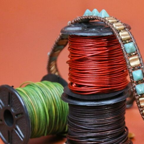 The Beadsmith Leather Cord – Brown – .5mm Spool – 5 Yards/1.52 Meters – Indian Leather Thong Ideal for Braiding, Beading, Necklaces, Fine Lacing, Hair Accessories & DIY Jewelry Making in Saudi Arabia