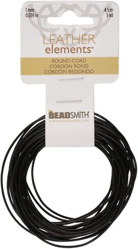 The Beadsmith Leather Cord – Brown – .5mm Spool – 5 Yards/1.52 Meters – Indian Leather Thong Ideal for Braiding, Beading, Necklaces, Fine Lacing, Hair Accessories & DIY Jewelry Making in Saudi Arabia