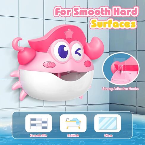 Bath Toys,Light Up Crab Bath Bubble Maker Bathroom Toys for Kids Ages 1-3 4-8,Bath Bubble Machine with Colourful Light Toddler Bathub Toy Great Birthday Gifts for Kids in Saudi Arabia