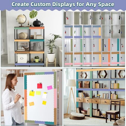 30 PCS حدود مغناطيسية للمسافة البيضاء للفصول الدراسية - مجموعة حدود Boho Magnetic Bulletin - شرائط حدودية للطبول الأسقلوب المحايدة للمعلمين ، أولياء الأمور ، المنزل DIY ، الديكور المدرسي والمكاتب in Kuwait