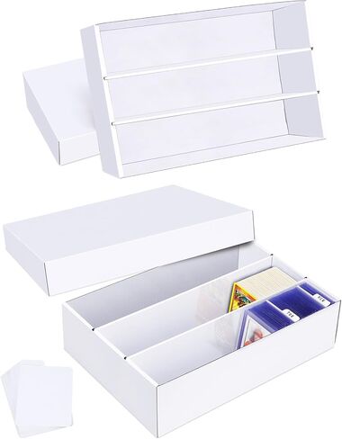 مربع تخزين بطاقة التداول 2 حزمة - 2400 COUNT CORTBOARD Organizer مع فواصل لـ MTG و TCG و Sports و Toploader و Commander in Kuwait