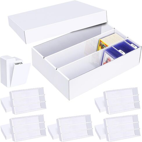 مربع تخزين بطاقة التداول 2 حزمة - 2400 COUNT CORTBOARD Organizer مع فواصل لـ MTG و TCG و Sports و Toploader و Commander in Kuwait