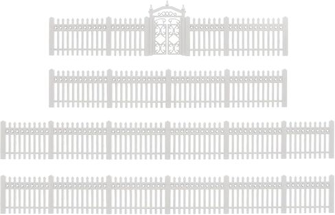 HO Scale Fences with Gates Building Wall for Model Trains Diorama Scene (Style A-Green) in Saudi Arabia