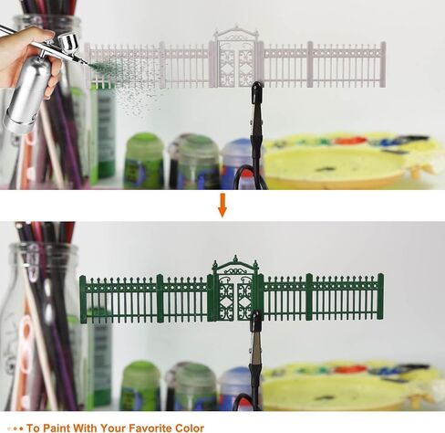 HO Scale Fences with Gates Building Wall for Model Trains Diorama Scene (Style A-Green) in Saudi Arabia