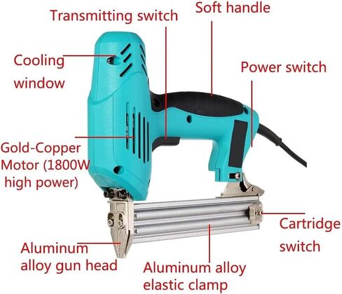 Oil-Free Pneumatic Staple Gun 220V 2000W Electric Straight Nail Gun 10-30mm High Power Heavy-Duty Woodworking Tool Electrical Staple Nail Guns in Saudi Arabia