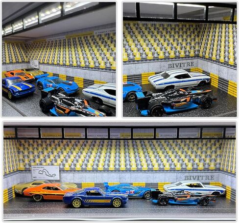 Hot Diecast Wheels Display Case - 1/64 Scale Die-cast Model Car Display Case with LED Light and Acrylic Cover, Hot Diecast Wheels Parking Garage Dioramas with 6 Parking Spaces in Saudi Arabia