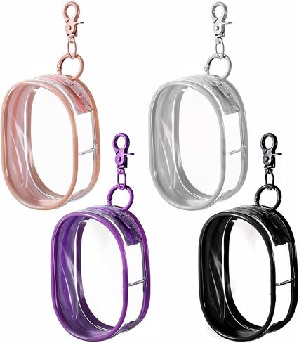 4 أجهزة كمبيوتر محفوظة حقيبة عرض الشكل مع سلسلة المفاتيح المحمولة Clear Ceych Ceychain Mini Doll Pouch Casing Case Bages Chkins Charms Hanging Blind Box Organizer Box for Combolbles Doll in Saudi Arabia