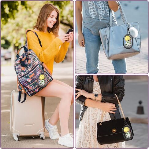 4 أجهزة كمبيوتر محفوظة حقيبة عرض الشكل مع سلسلة المفاتيح المحمولة Clear Ceych Ceychain Mini Doll Pouch Casing Case Bages Chkins Charms Hanging Blind Box Organizer Box for Combolbles Doll in Saudi Arabia