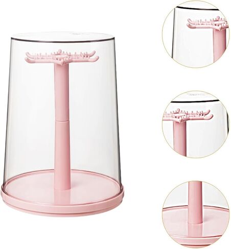 مربع تخزين DISTRION DISPLAY DISPLAY DISPLAY مربع تخزين دمية مع قاعدة قابلة للتدوير ، 360 درجة مدونة سطح المكتب مجوهرات منظم عرض سطح المكتب معرض التماثيل المصغرة للألعاب الصغيرة ، والوردي ، الوردي in Kuwait