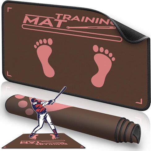Baseball Hitting Mat,Indoor/Outdoor Portable Batting Cage Mat,35.4 * 23.6 Inch Baseball and Softball Batter Stance Training Mat for Kids to Improve Posture in Kuwait