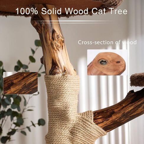 54.7'' Tall Modern Wood Cat Tree with 3 Level House, Luxury Cat Tower for Home Decoration, Large Cat Condo for Multi-Cat Families in Saudi Arabia