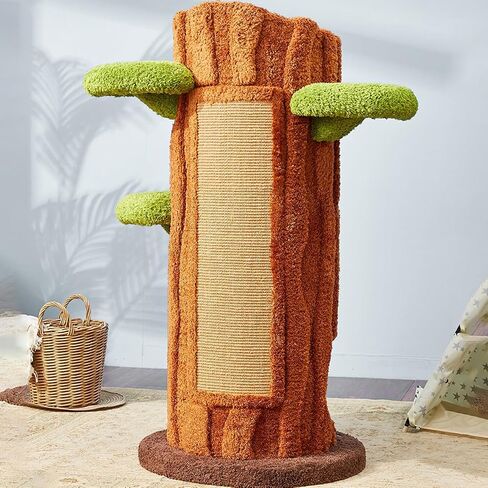 54.7'' Tall Modern Wood Cat Tree with 3 Level House, Luxury Cat Tower for Home Decoration, Large Cat Condo for Multi-Cat Families in Saudi Arabia