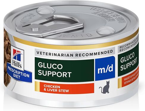 Hill's Prescription Diet m/d GlucoSupport Chicken & Liver Stew Canned Cat Food, Veterinary Diet, 2.9 oz., 24-Pack Wet Food in Saudi Arabia