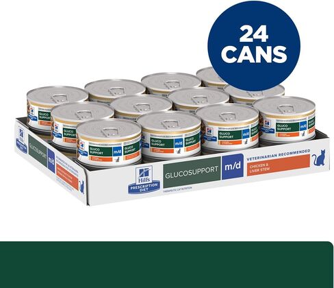 Hill's Prescription Diet m/d GlucoSupport Chicken & Liver Stew Canned Cat Food, Veterinary Diet, 2.9 oz., 24-Pack Wet Food in Saudi Arabia