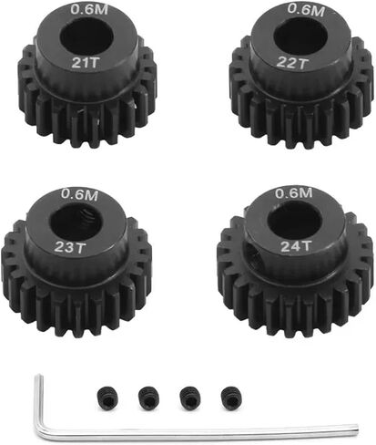 RC Spare Part Compatible with HSP 1/10 RC Car Upgrade Parts 4pcs 0.6M 5mm 17T 18T 19T 20T 21T 22T 23T 24T 25T 26T 27T 28T Pinion Gear Moter Gear Set(21 22 23 24T) in Saudi Arabia