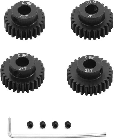 RC Spare Part Compatible with HSP 1/10 RC Car Upgrade Parts 4pcs 0.6M 5mm 17T 18T 19T 20T 21T 22T 23T 24T 25T 26T 27T 28T Pinion Gear Moter Gear Set(21 22 23 24T) in Saudi Arabia