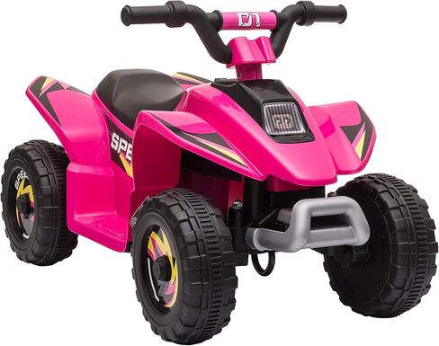 ركوب AOSOM 6V Kids ATV 4-WHEELER على السيارة ، مركبة بطارية رباعية تعمل بالبطارية مع التبديل الأمامي/العكسي لمدة 18-36 شهرًا من الأطفال الصغار ، الوردي in Kuwait