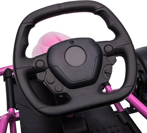 Aosom 24V 8.1 MPH Electric Go Kart, Drifting Car Battery Powered Ride on Toy Outdoor with Slow Start, Music, Horn Honking and Safety Belt, for 8-12 Years Old, Pink in Saudi Arabia