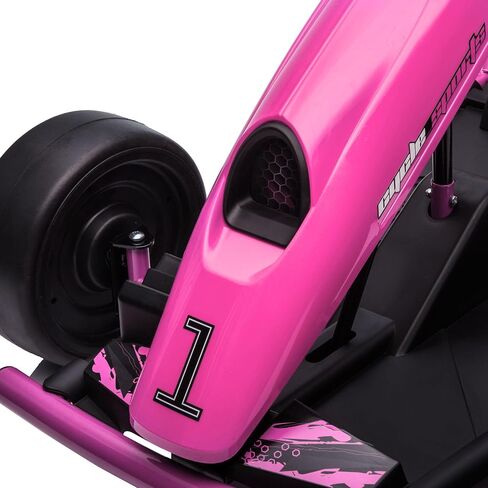 Aosom 24V 8.1 MPH Electric Go Kart, Drifting Car Battery Powered Ride on Toy Outdoor with Slow Start, Music, Horn Honking and Safety Belt, for 8-12 Years Old, Pink in Saudi Arabia