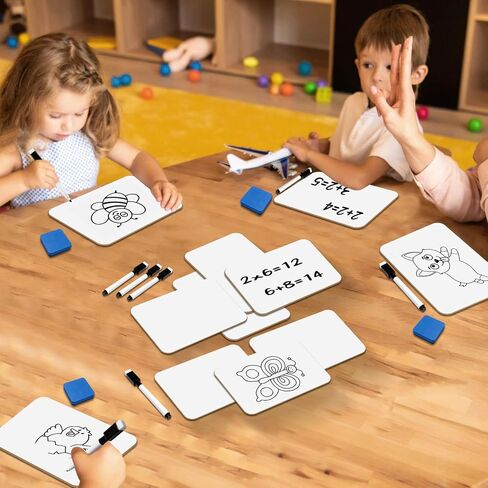 6-Pack Dry Erase Boards 5" x 7" Double-Sided Mini Whiteboard Set – Includes Markers & Erasers – Perfect for Students, Teachers, and Classroom Use in Kuwait
