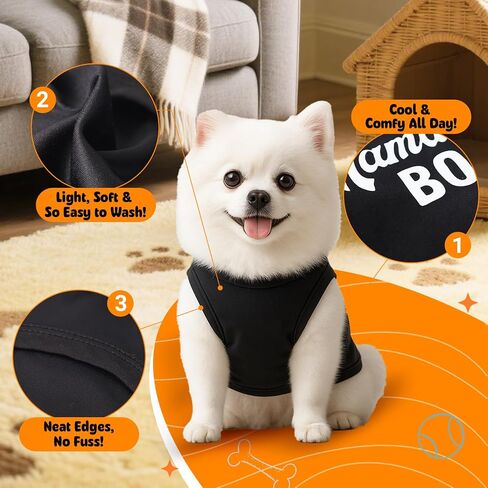 3 Pack Dog Clothes Shirts, Funny Letter Print Pet T Shirts Puppy Clothes for Cats & Small Breeds Summer Dog Outfits in Saudi Arabia
