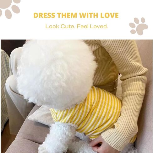 2 عبوة قمصان ملابس الكلب ، قمصان صيفية مخططة مخططة خفيفة الوزن للقطط والفتيان جرو و Girl XS in Kuwait