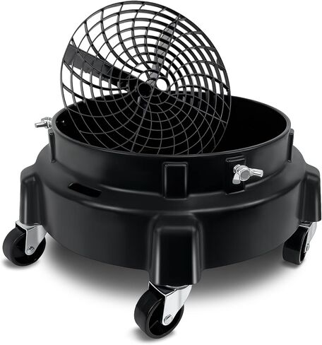 دلو دوار دوللي 5 عجلات مع صينية أدوات، دوللي طبلة متحركة مع مجموعة أدوات غسيل السيارات لمصيدة الأوساخ الإعصار، لوازم تفصيل تلقائية دلو مسطح مع عجلات للمرآب والمنزل in Kuwait