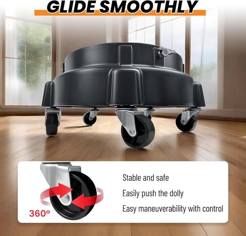 دلو دوار دوللي 5 عجلات مع صينية أدوات، دوللي طبلة متحركة مع مجموعة أدوات غسيل السيارات لمصيدة الأوساخ الإعصار، لوازم تفصيل تلقائية دلو مسطح مع عجلات للمرآب والمنزل in Kuwait