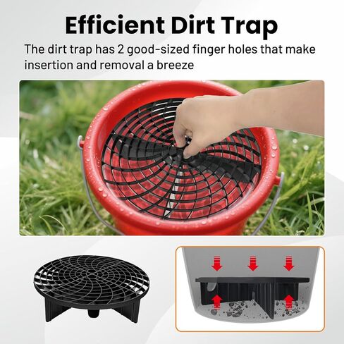 دلو دوار دوللي 5 عجلات مع صينية أدوات، دوللي طبلة متحركة مع مجموعة أدوات غسيل السيارات لمصيدة الأوساخ الإعصار، لوازم تفصيل تلقائية دلو مسطح مع عجلات للمرآب والمنزل in Kuwait