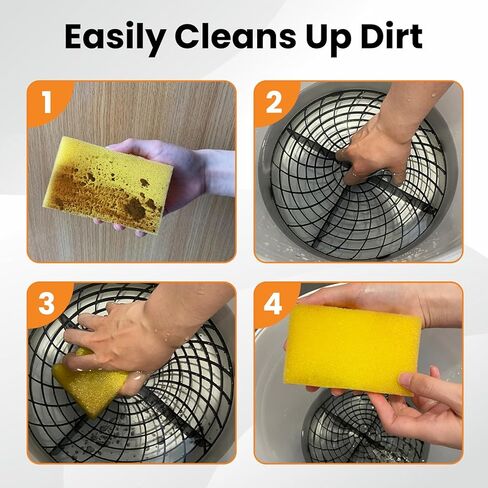 دلو دوار دوللي 5 عجلات مع صينية أدوات، دوللي طبلة متحركة مع مجموعة أدوات غسيل السيارات لمصيدة الأوساخ الإعصار، لوازم تفصيل تلقائية دلو مسطح مع عجلات للمرآب والمنزل in Kuwait