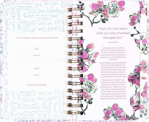 Lilly Pulitzer Medium Planner August 2025 - December 2026 ، جدول الأعمال الأسبوعي والتقويم الشهري ، الملصقات ، الجيوب ، الربط الحلزوني ، 5 "× 8.25" (Tis the Sea Sun) in Saudi Arabia