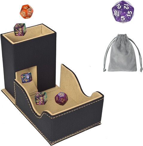 Dice Tower and Tray,Foldable Portable Dice Rolling Tower,Dice Roller Accessory for Dungeons and Dragons,Classic Board Games,RPG Games, and Tabletop Games White/Purple in Saudi Arabia