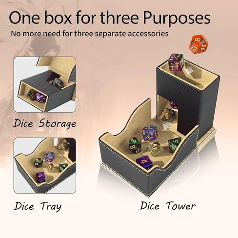 Dice Tower and Tray,Foldable Portable Dice Rolling Tower,Dice Roller Accessory for Dungeons and Dragons,Classic Board Games,RPG Games, and Tabletop Games White/Purple in Saudi Arabia
