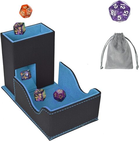 برج الزهر والدرج ، صندوق سطح القائد المحمول ، صندوق تخزين نرد قابلة للطي للأبراج المحصنة ودرج الدرنز الأسود/البنفسجي in Kuwait