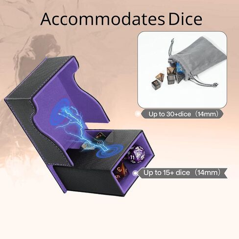 Dice Tower and Tray,Foldable Portable Dice Rolling Tower,Dice Roller Accessory for Dungeons and Dragons,Classic Board Games,RPG Games, and Tabletop Games White/Purple in Saudi Arabia