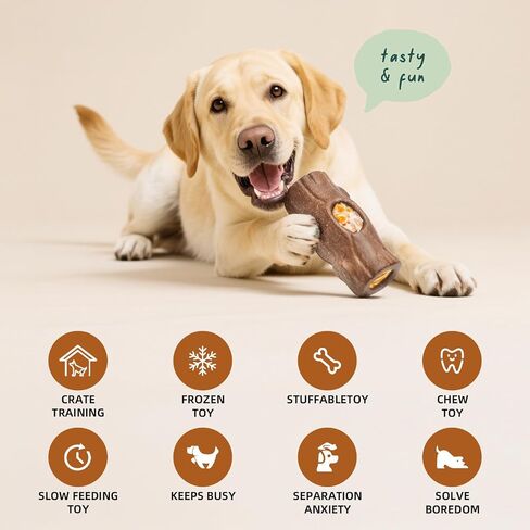 Interactive Dog Toy with Frozen Treat Molds and Peanut Butter Grooves, Durable Dog Puzzle Toy for Medium to Large Dogs, Enrichment Chew Toy, BPA & PVC-Free, Dark Brown in Kuwait