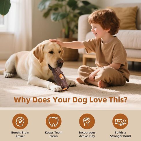 Interactive Dog Toy with Frozen Treat Molds and Peanut Butter Grooves, Durable Dog Puzzle Toy for Medium to Large Dogs, Enrichment Chew Toy, BPA & PVC-Free, Dark Brown in Kuwait