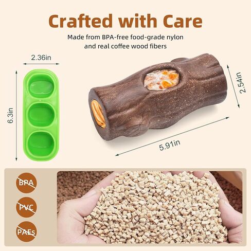 Interactive Dog Toy with Frozen Treat Molds and Peanut Butter Grooves, Durable Dog Puzzle Toy for Medium to Large Dogs, Enrichment Chew Toy, BPA & PVC-Free, Dark Brown in Kuwait