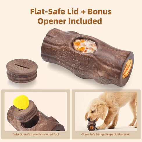 Interactive Dog Toy with Frozen Treat Molds and Peanut Butter Grooves, Durable Dog Puzzle Toy for Medium to Large Dogs, Enrichment Chew Toy, BPA & PVC-Free, Dark Brown in Kuwait